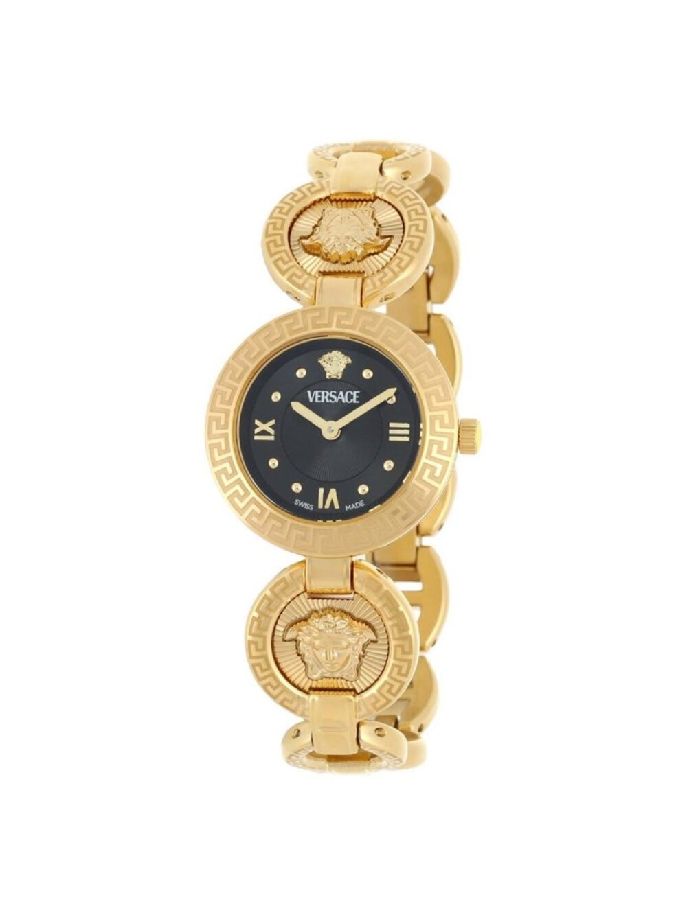 NWT Versace Greca Jewel Quartz Black Dial Ladies Watch